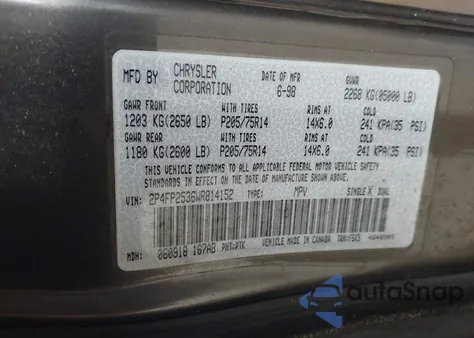 1998 Plymouth Voyager из США, поврежденный, VIN 2P4FP2536WR814152